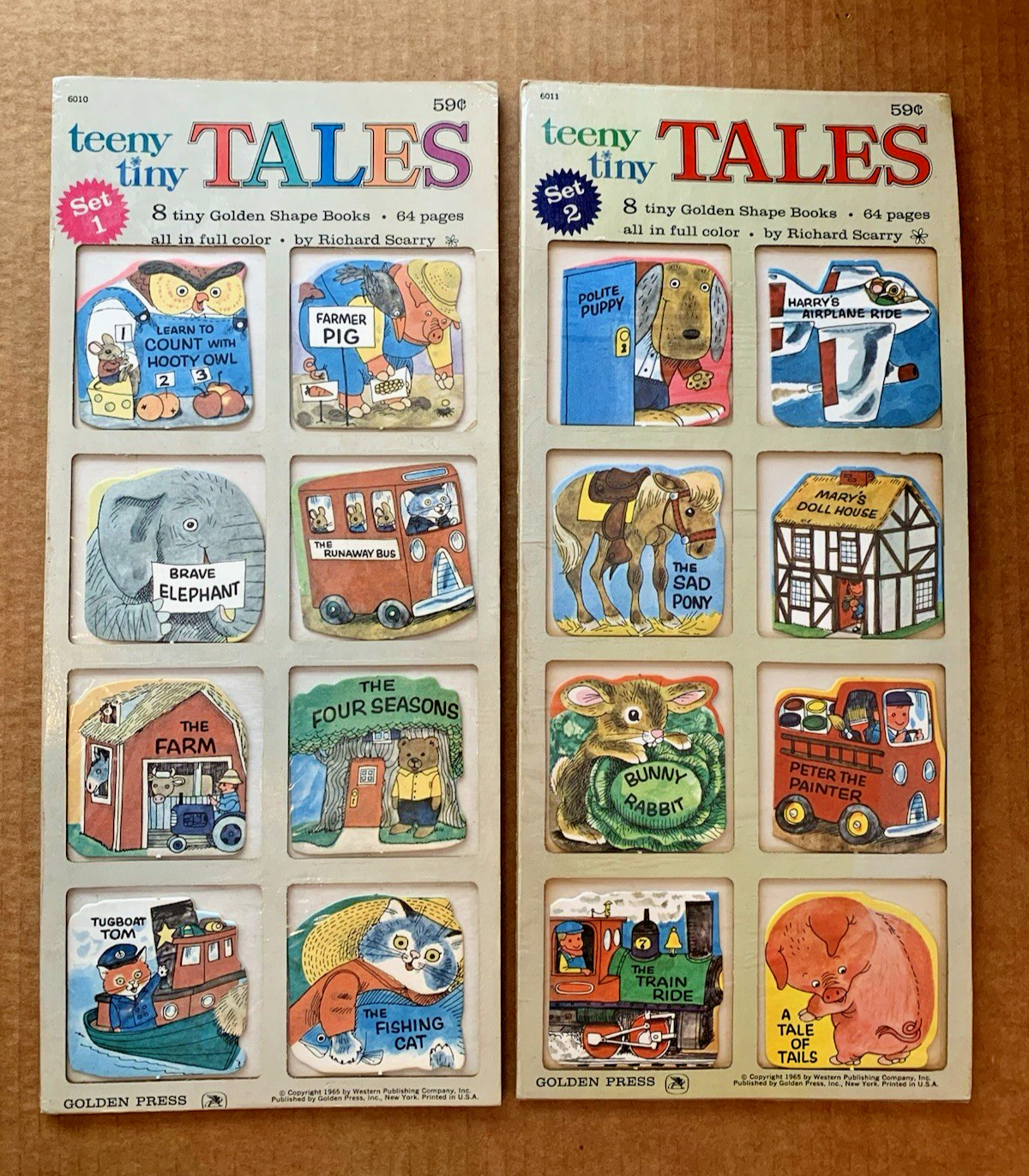 Richard Scarry Golden Press Teeny Tiny Shape Books 1965 Set 1 & 2