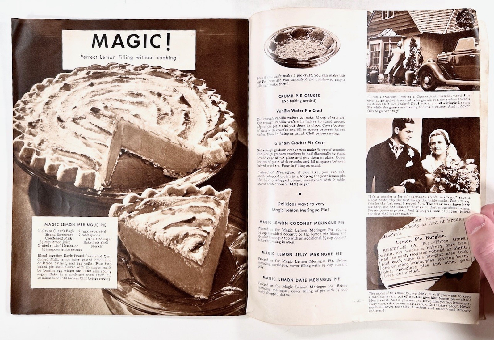 1936 Eagle Brand MAGIC RECIPES Illustrated cookbook BAKERY dessert CAKES cookies