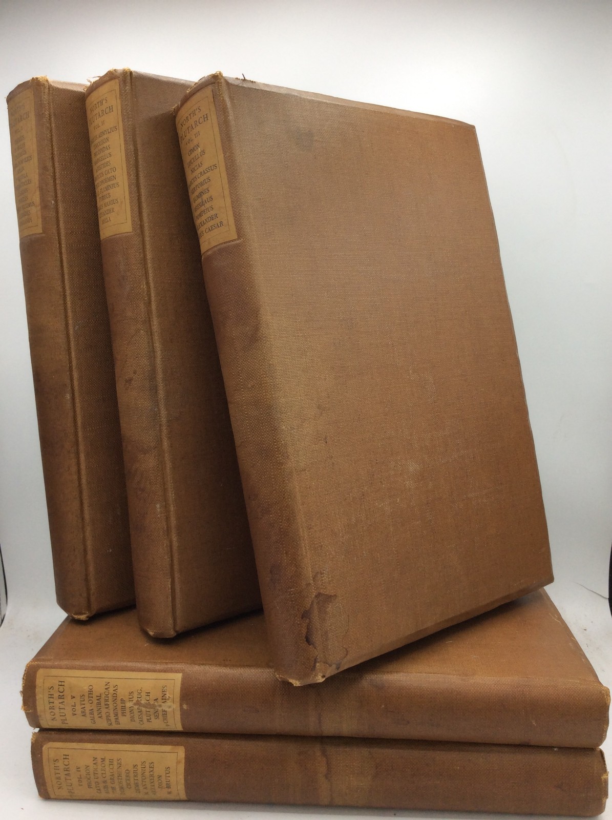 THE LIVES OF THE NOBLE GRECIANS & ROMANES – Plutarch – 1929 5v, NONESUCH PRESS