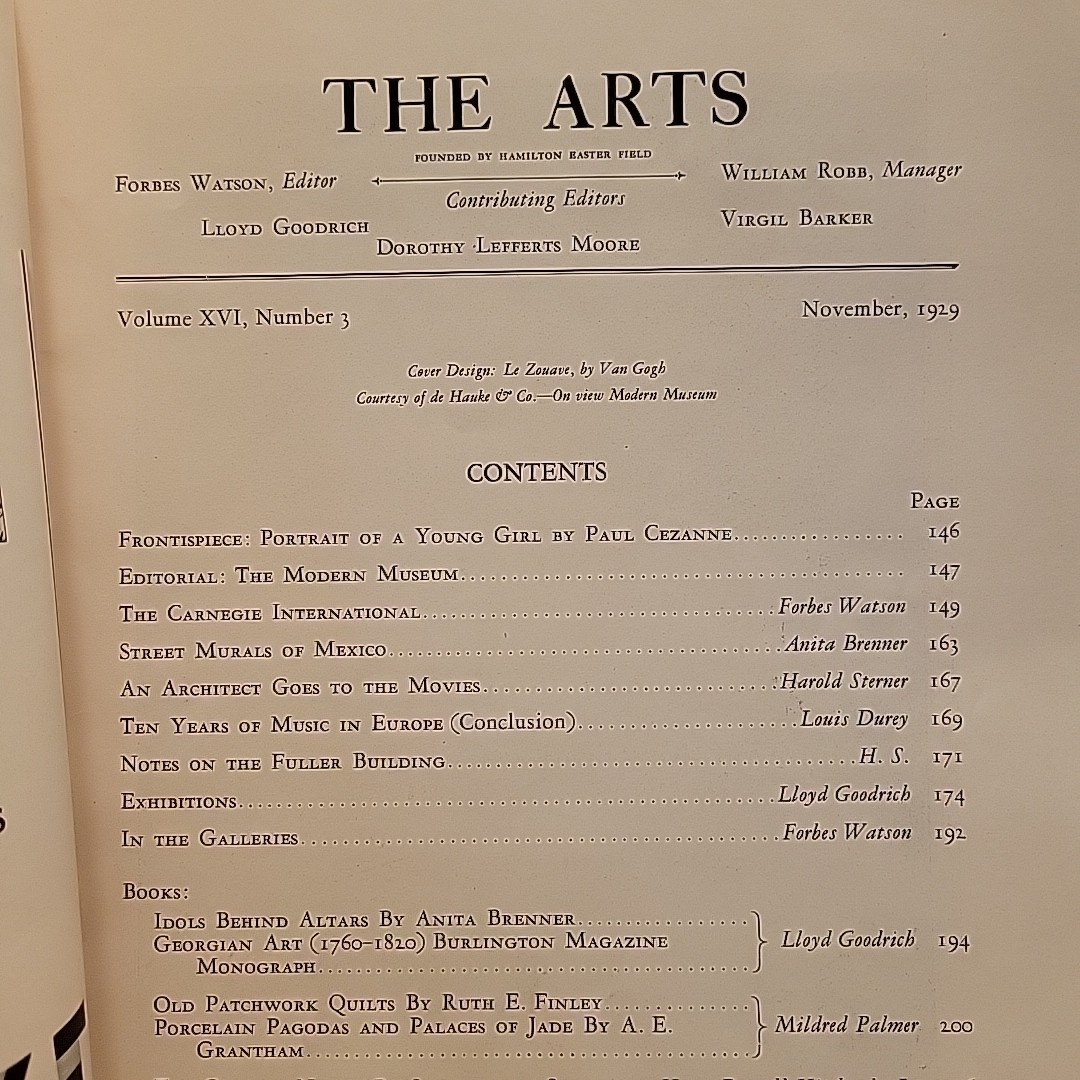 THE ARTS Magazine Vintage Lot Of 4 March November December 1929 November 1930