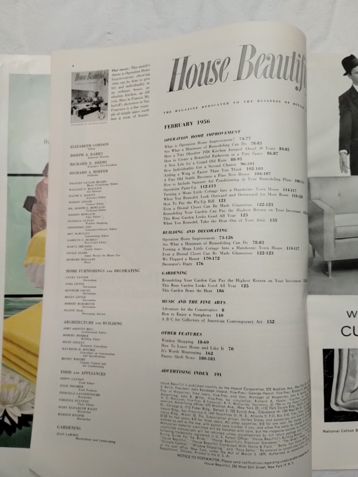 House Beautiful – Complete issue on remodeling February 1956 Vol. 98 No. 2 RARE