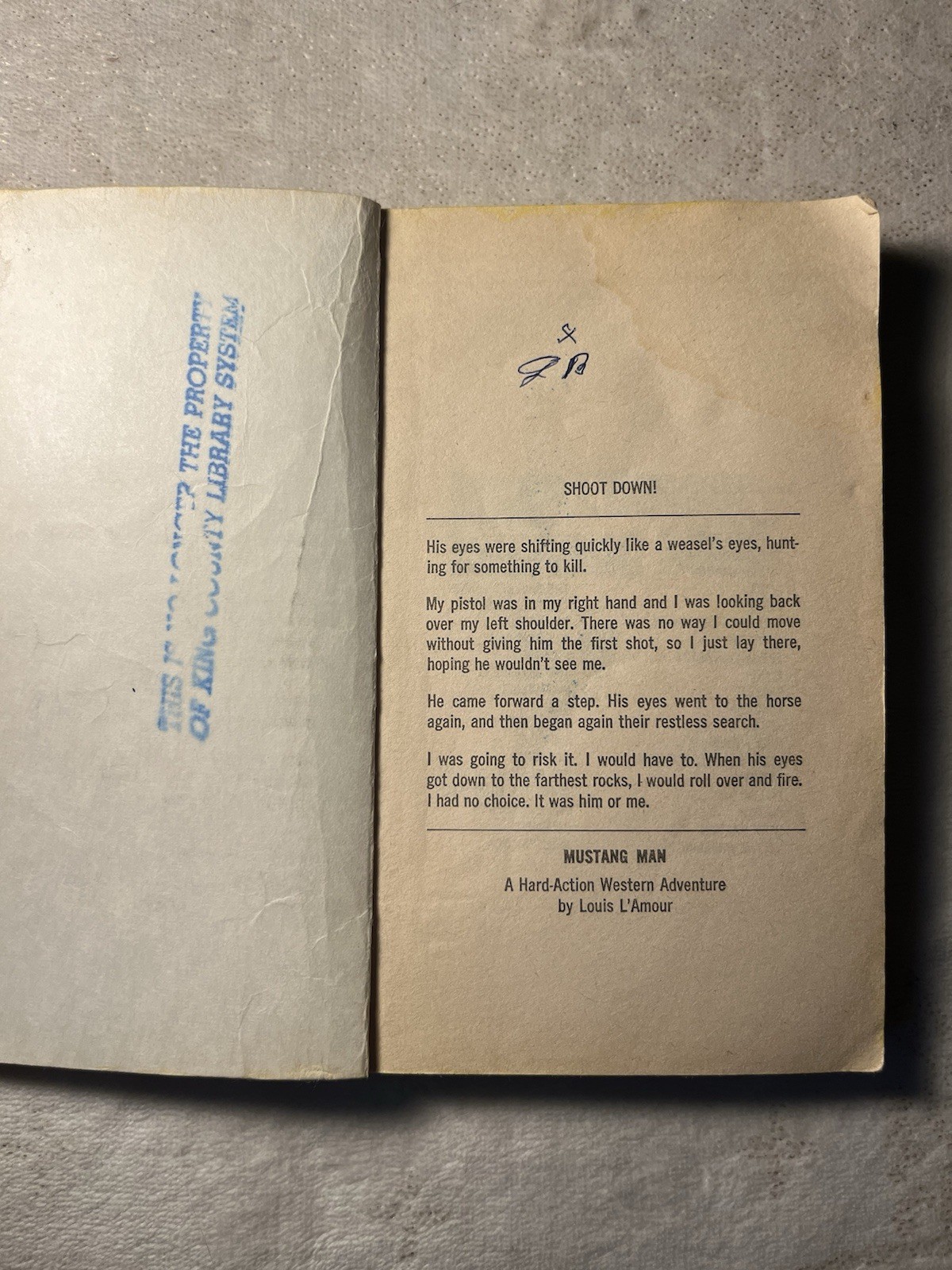 Vintage Louis L’Amour 2-book set: Mustang Man 1966+Guns Of The Timberlands 1955