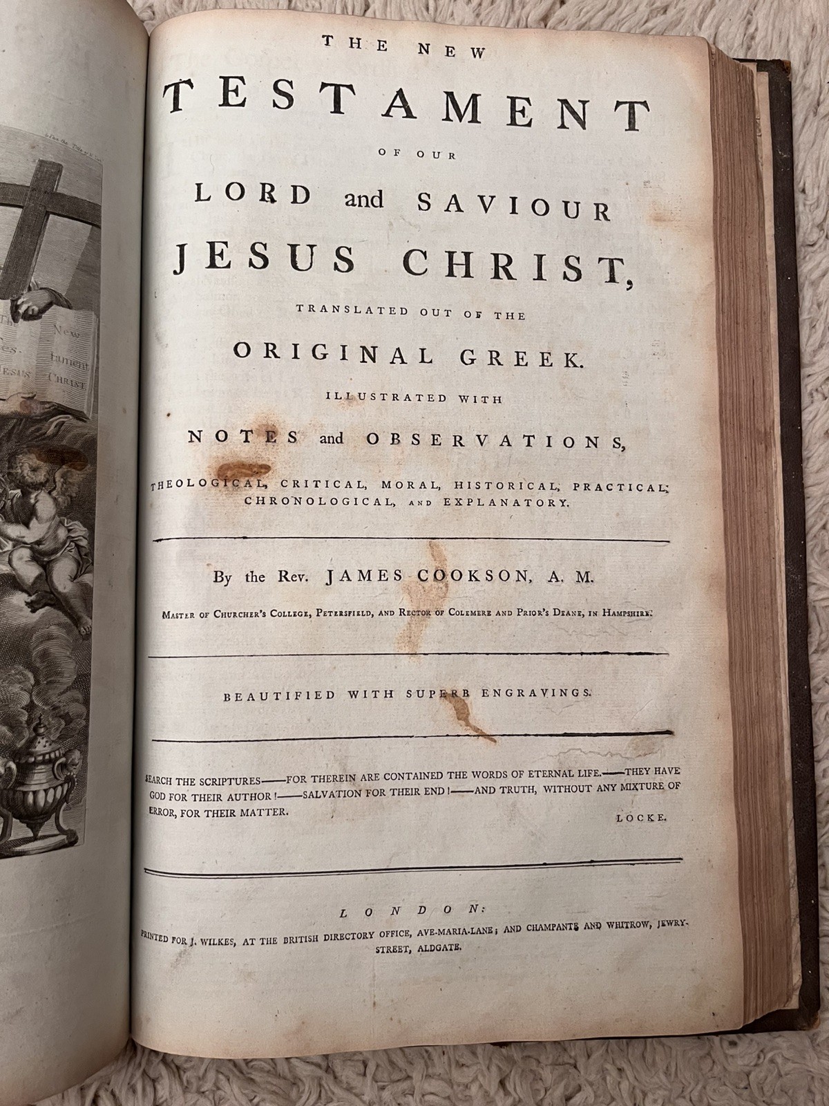 Rare 1700’s Rev James Cookson’s Universal Family Bible containing Apocrypha
