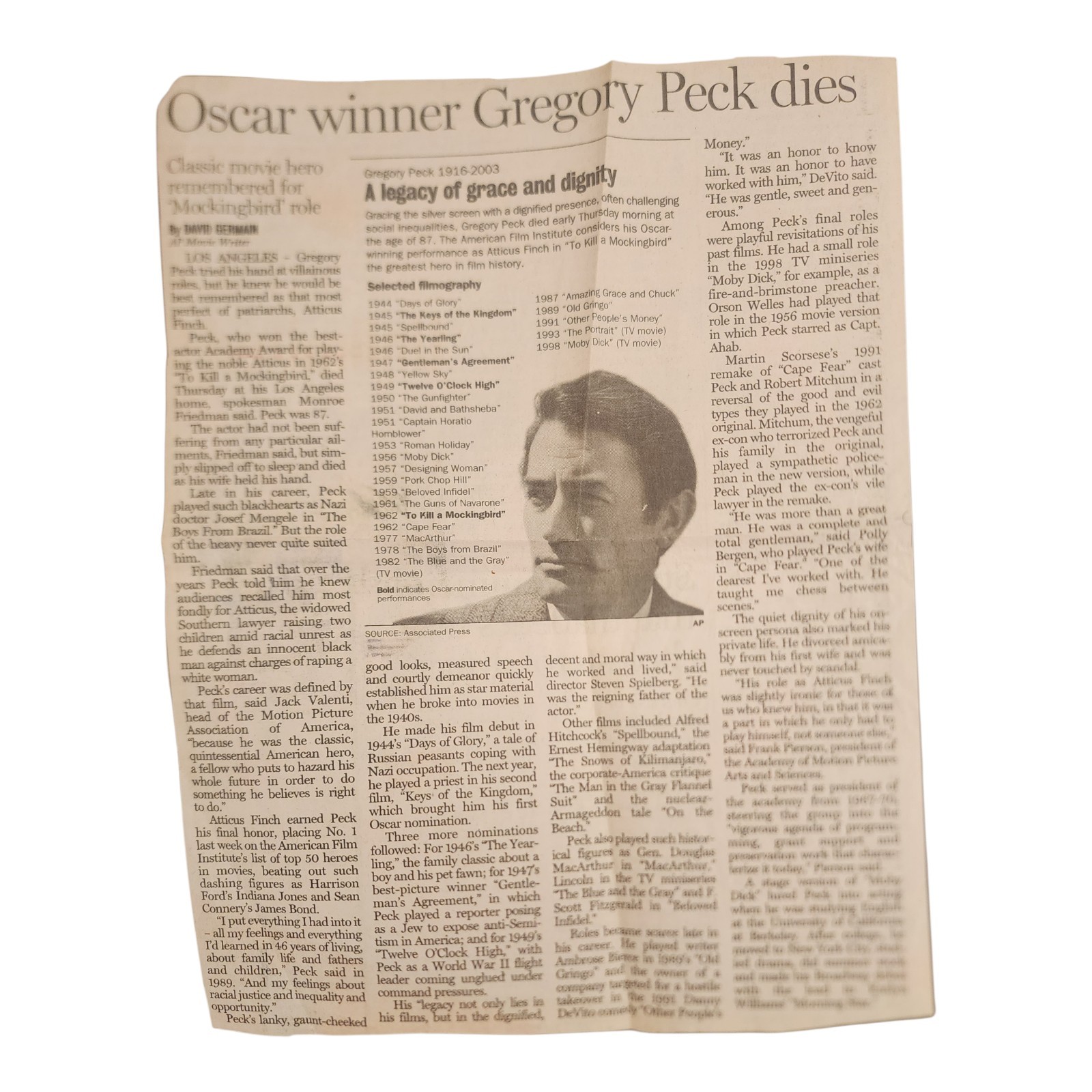 To Kill a Mockingbird First Edition HC With Rare 2003 NYT Newspaper Article