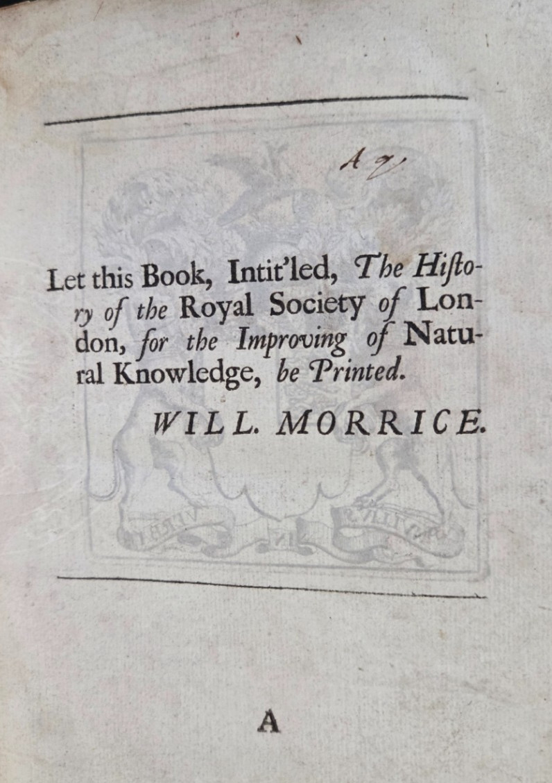 The History of the Royal Society of London – Sprat, 2nd Ed,. 1702
