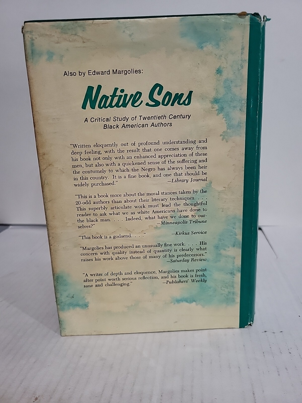 Margolies, Edward A Native Sons Reader 1970 HC?DJ First Edition Baldwin, Brooks