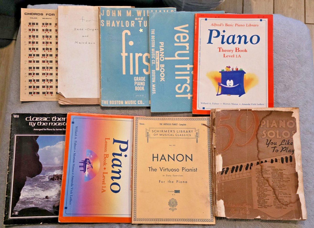 Vintage Piano Method & Sheet Music LOT of 8 Books + 8 Classical Lesson Pieces