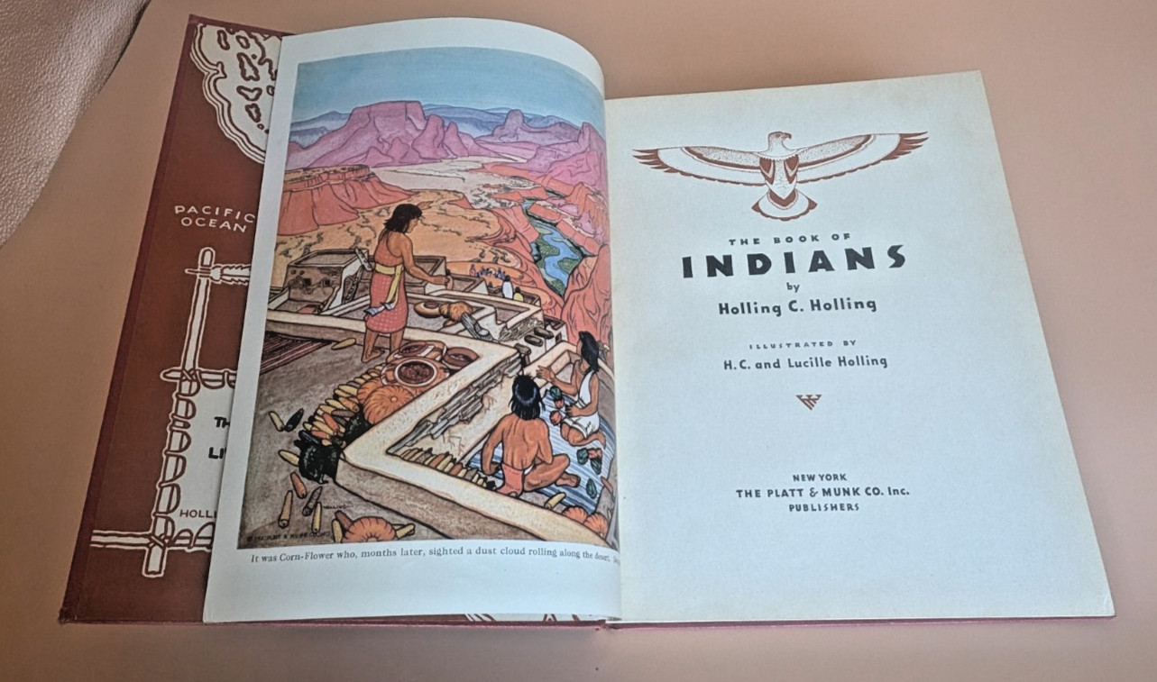 1935 The Book of Indians Holling C Holling HC Illustrated Native American DJ