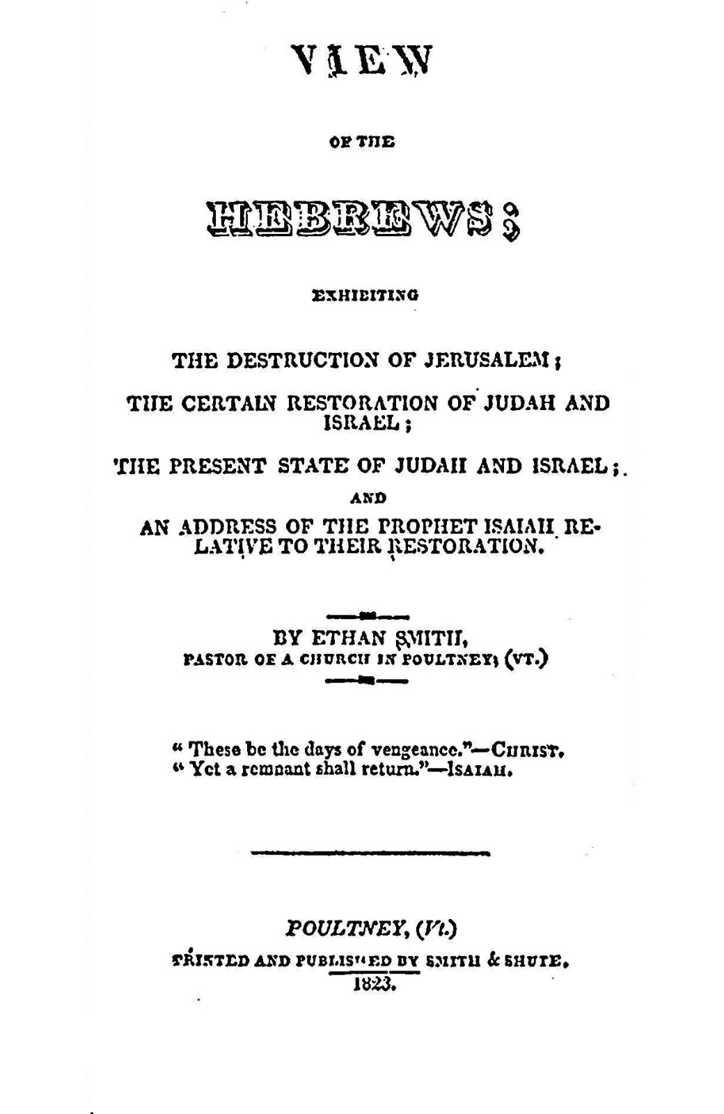 NEW-View of the Hebrews-Did Joseph Smith STEAL The Book of Mormon?-book on CD