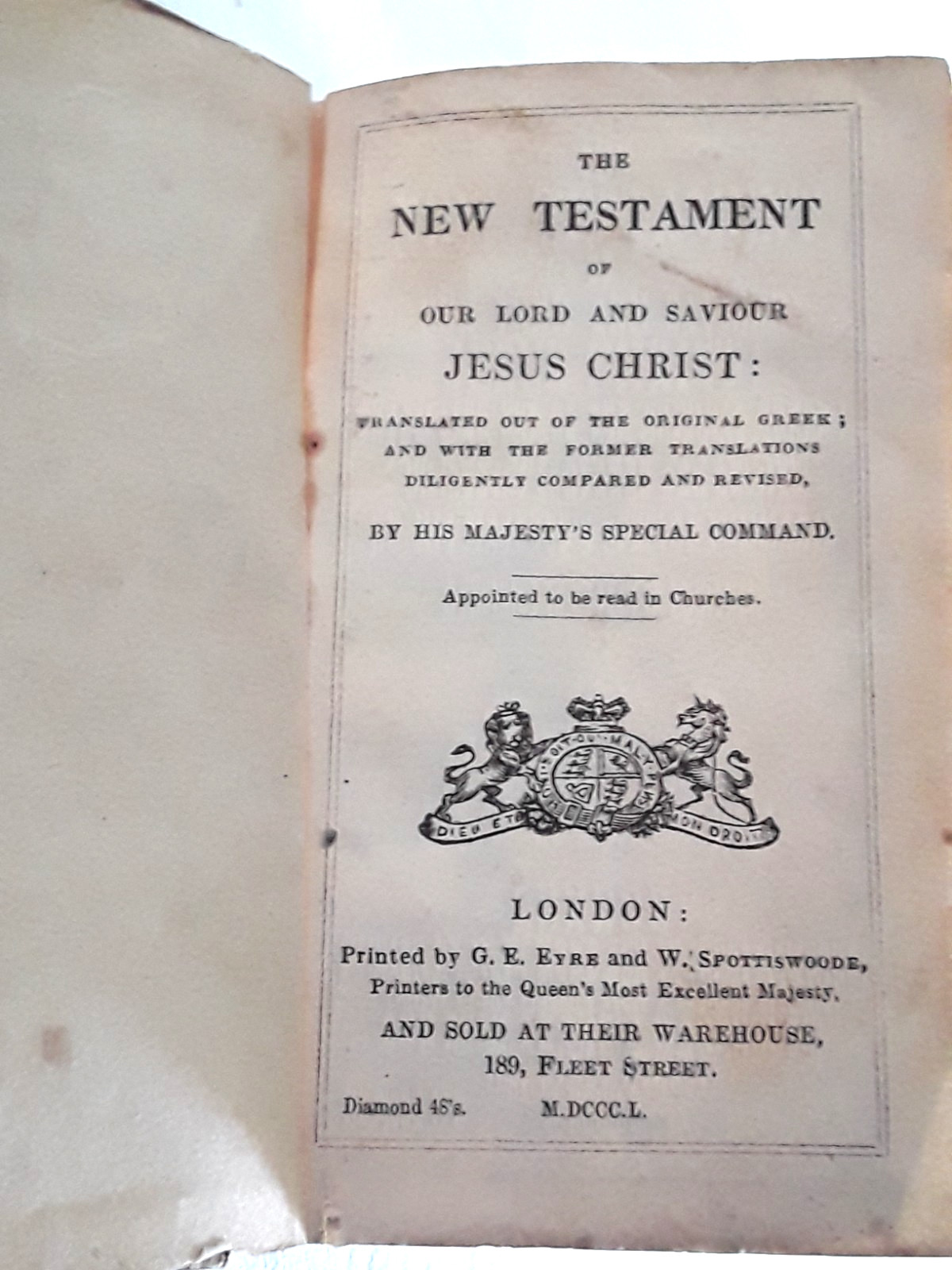 Antique 1850 New Testament 3.75″ Pocket Bible – London