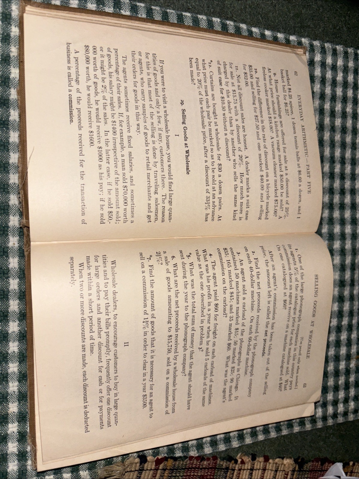 EVERYDAY ARITHMETIC ~ADVANCED EDITION~HOYT AND PEET ~1920 Hardcover
