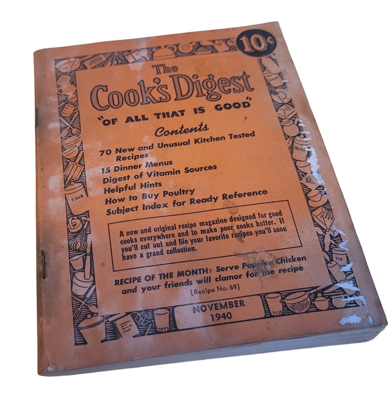 Vtg 1940 Cook’s Digest Recipes Vol 1 No 1 Monthly Cookbook Grocery Store Brands