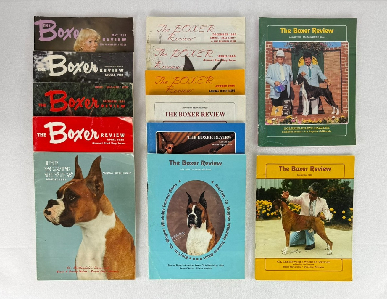 THE BOXER REVIEW Magazine Lot (13 Issues) 1984–1988 Dog Breed Periodicals