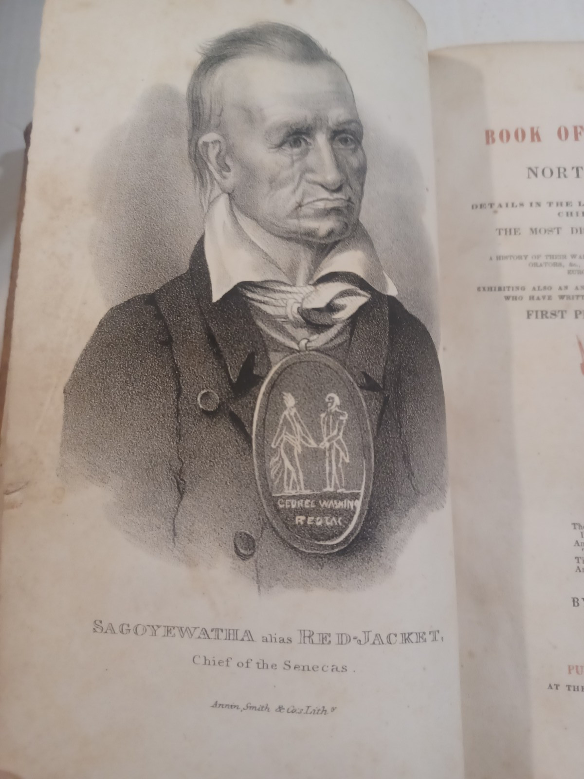 1833 Book Of The Indians Of North America By Samuel Drake, First Edition