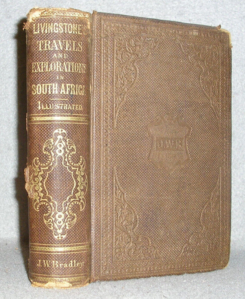 Antique Africa History Book Livingstone Explorations w/Handcolored Plates 1859