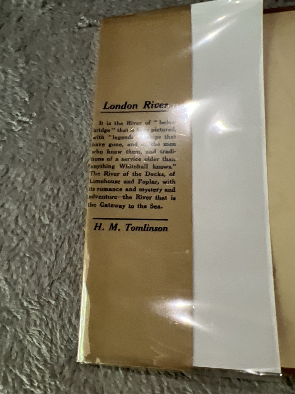 London River by H.M. Tomlinson 1921 Dock Wharf Sailing Travel Life