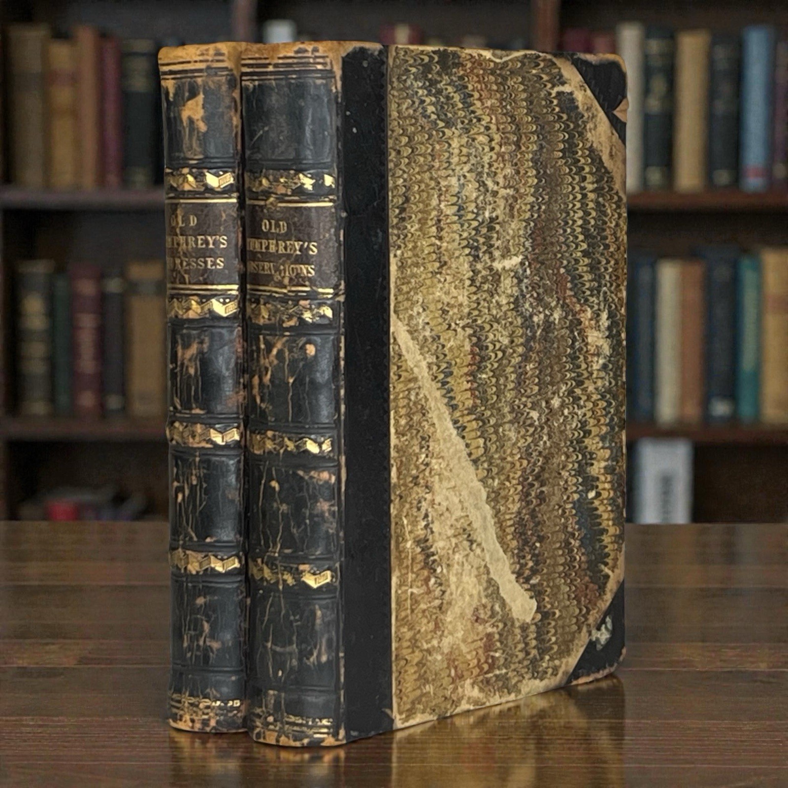 Books Antique Rare Old Humphrey’s Addresses & Observations, Leather c1855