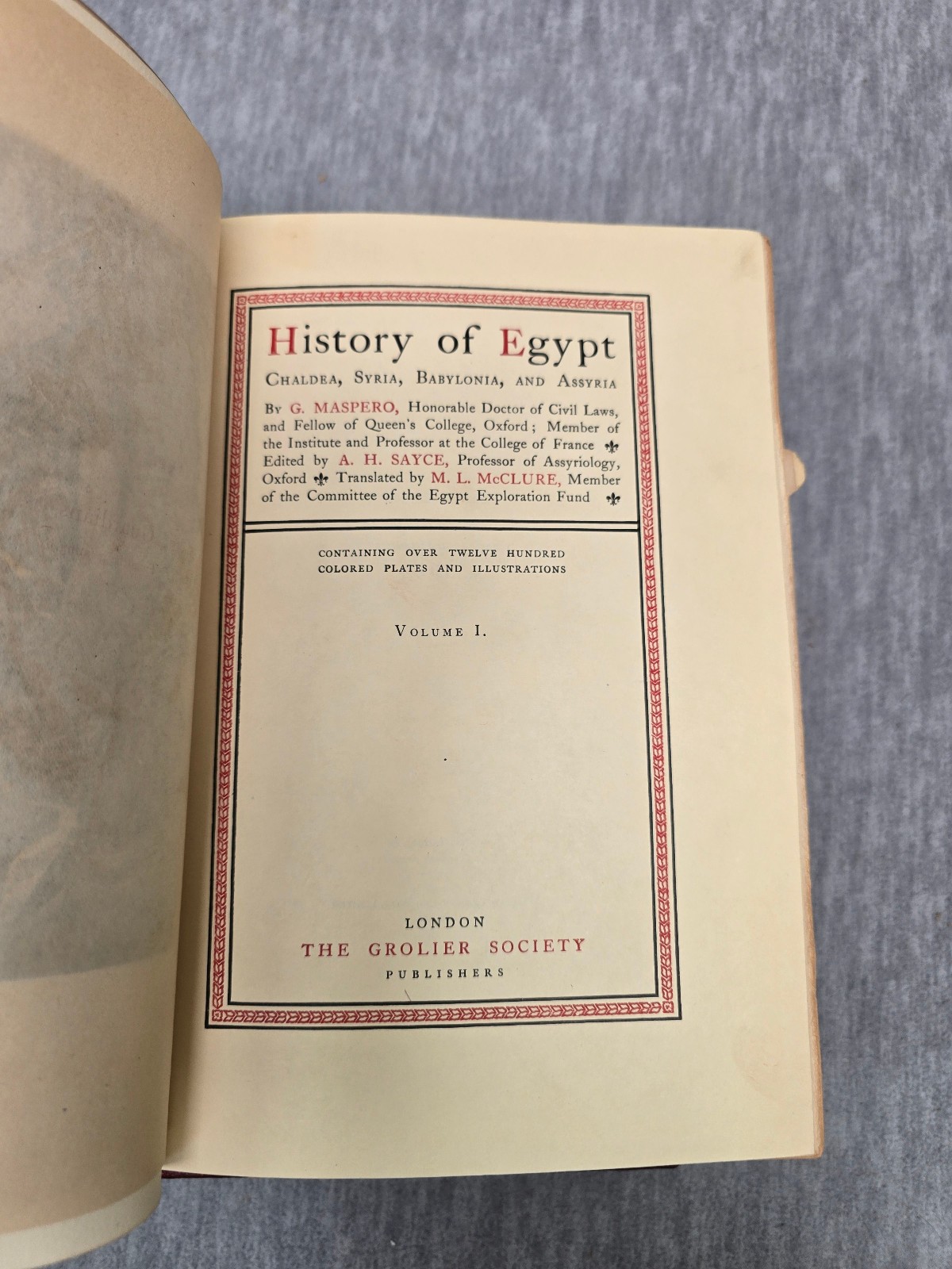 History of Egypt Grolier Society Limited Edition #797 Hardcover 1903 Volumes 1-2