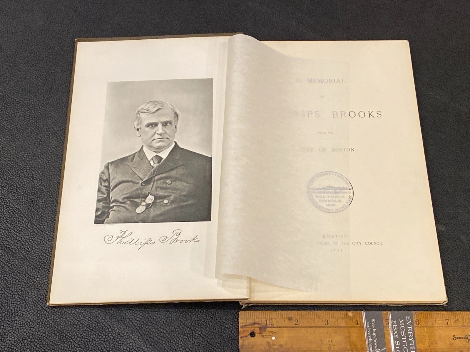 1894 PHILLIP BROOKS EPISCOPAL CLERGYMAN MASS MEMORIAL ADDRESS CITY OF BOSTON