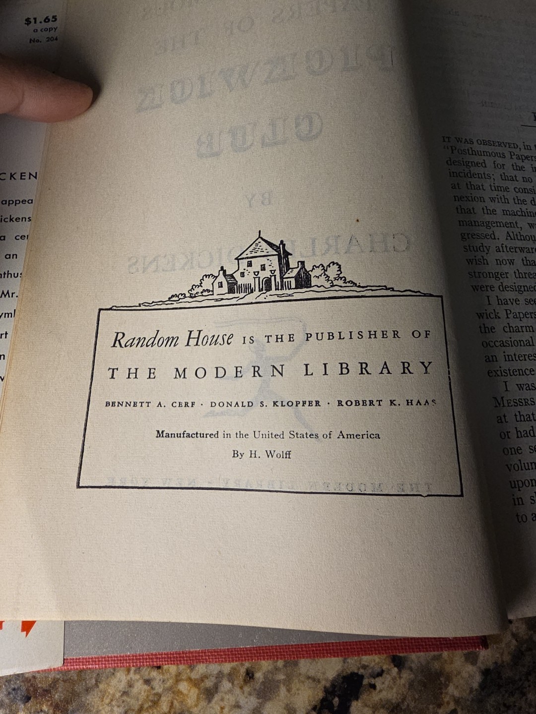 Pickwick Papers by Charles Dickens – Modern Library, Unabridged – HC + DJ