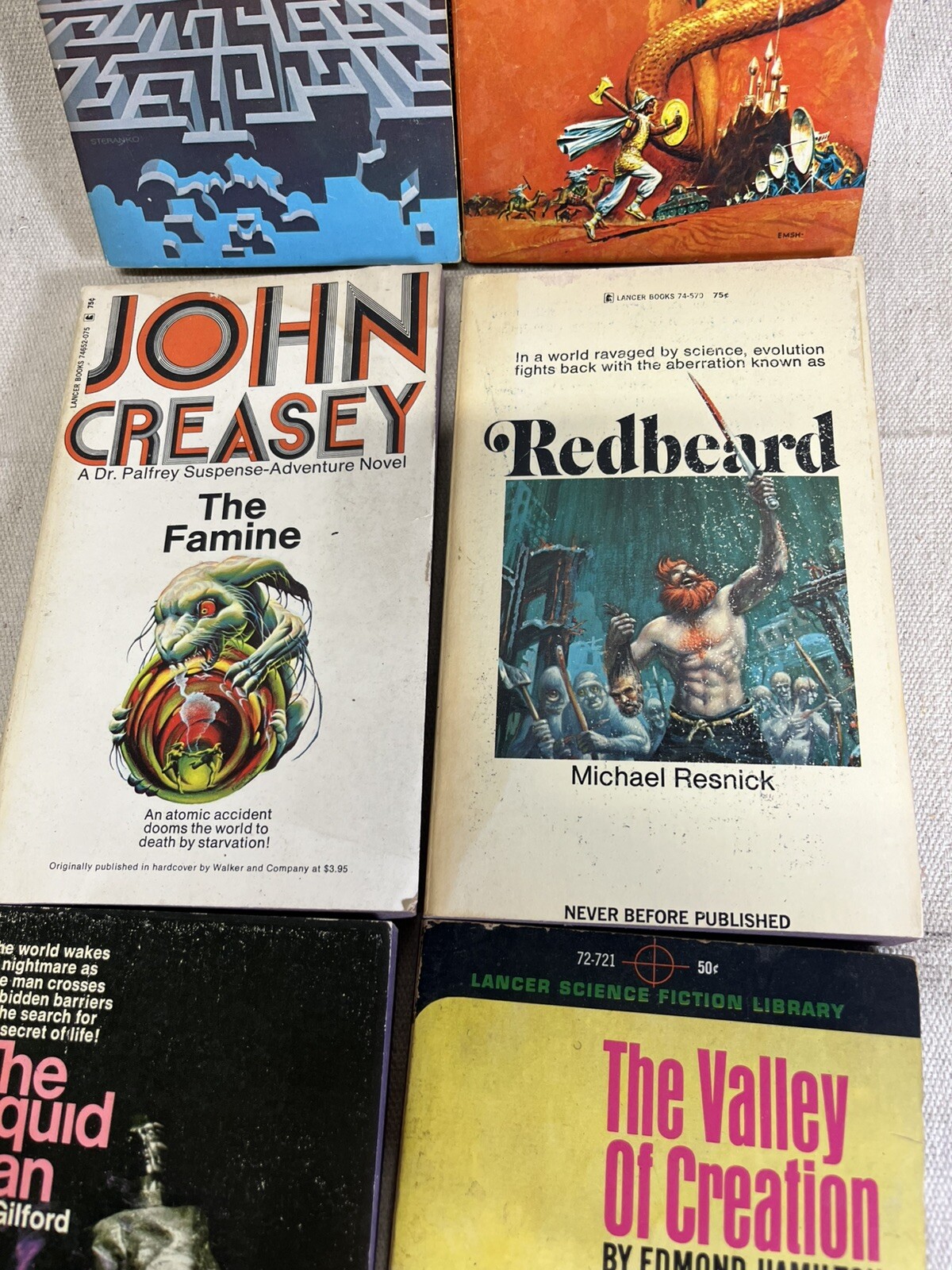VTG Science Fiction Fantasy Book Lot Of 6 Lancer Publishing 60s 70s V6415