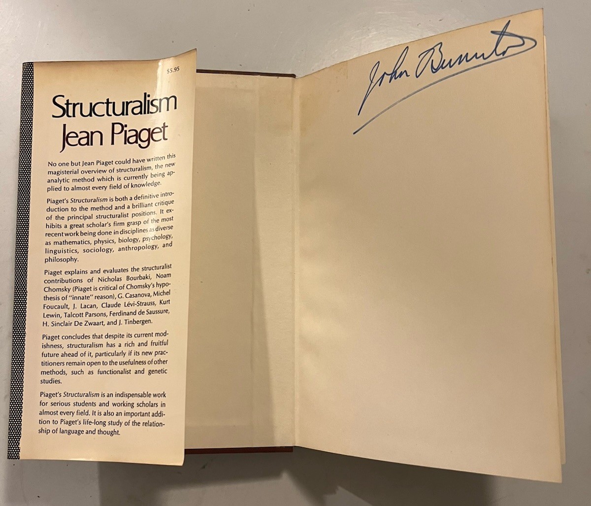 Jean Piaget / STRUCTURALISM 1st Edition 1970 Hardcover*** See Description.