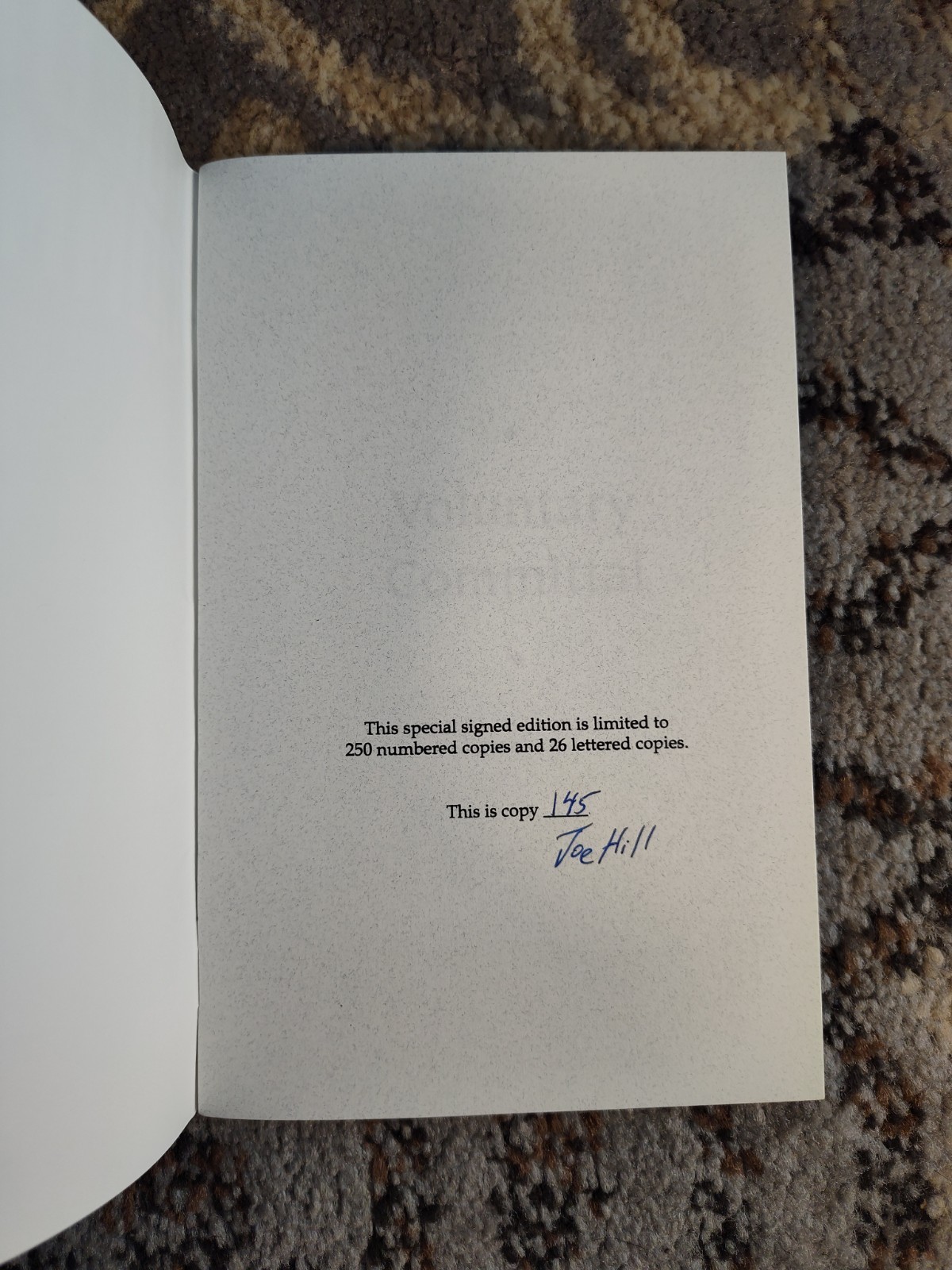 RARE SIGNED Voluntary Committal by Joe Hill – Subterranean Press Chapbook