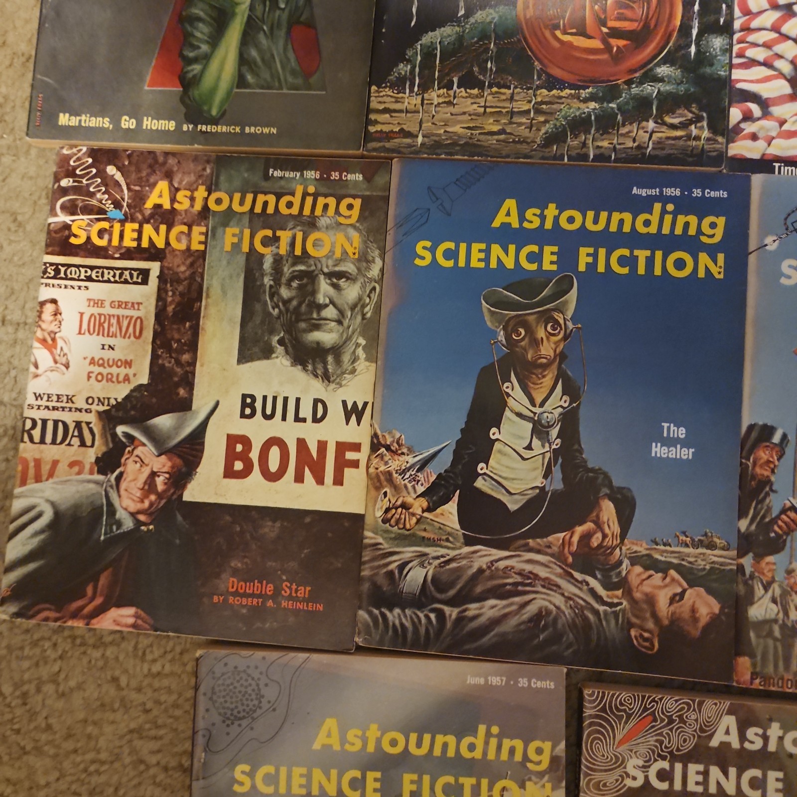 Lot of 22 1950s Astounding Science Fiction Pulp Magazines 1949-1958
