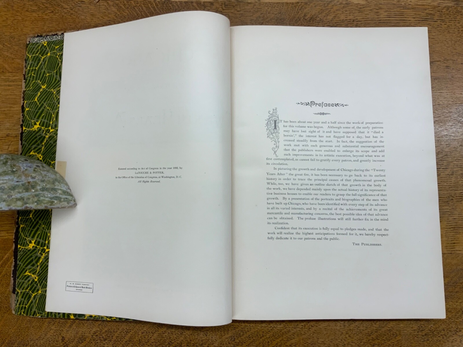 1892 Chicago & Its Progress & Growth from Great Fire to Present Time Illustrated