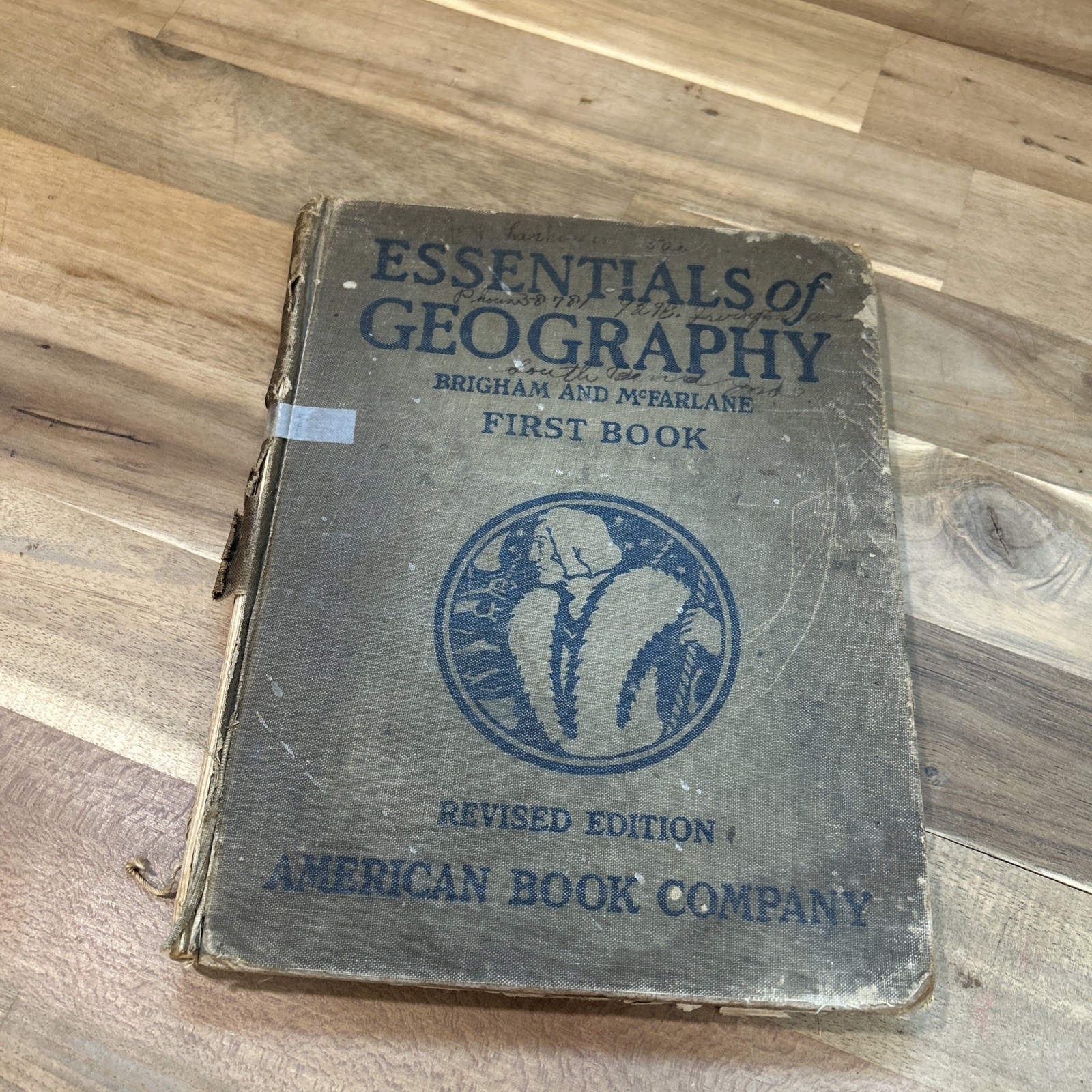1925 VINTAGE „Essentials of Geography, First Book“ Illust. Acceptable Condition