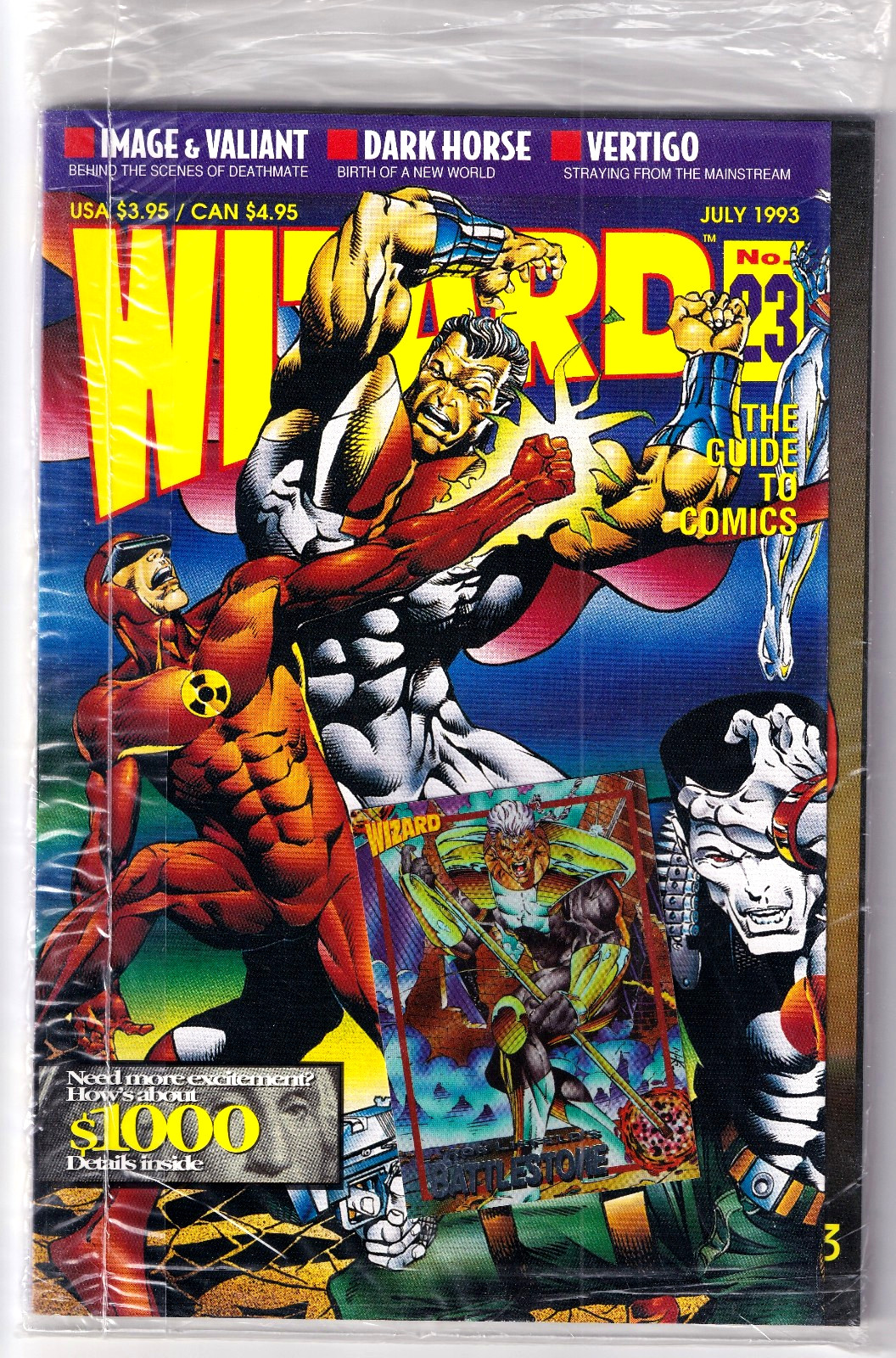 WIZARD #23 July 1993 Sealed With Trading Card Battlestone Comic Book Guide