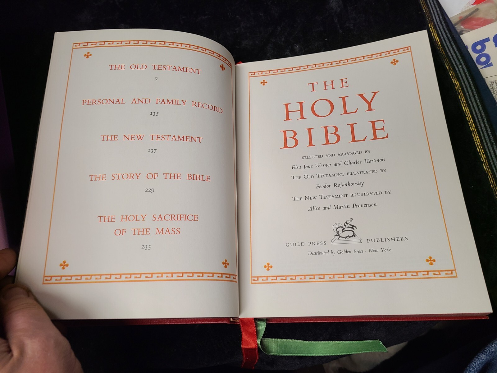 1960 Guild Press Illustrated Catholic Edition of The Holy Bible In Original Box