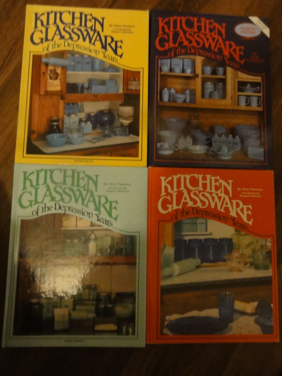 Lot 4 SIGNED Gene Florence Books: Kitchen Collectible Glassware Depression Years