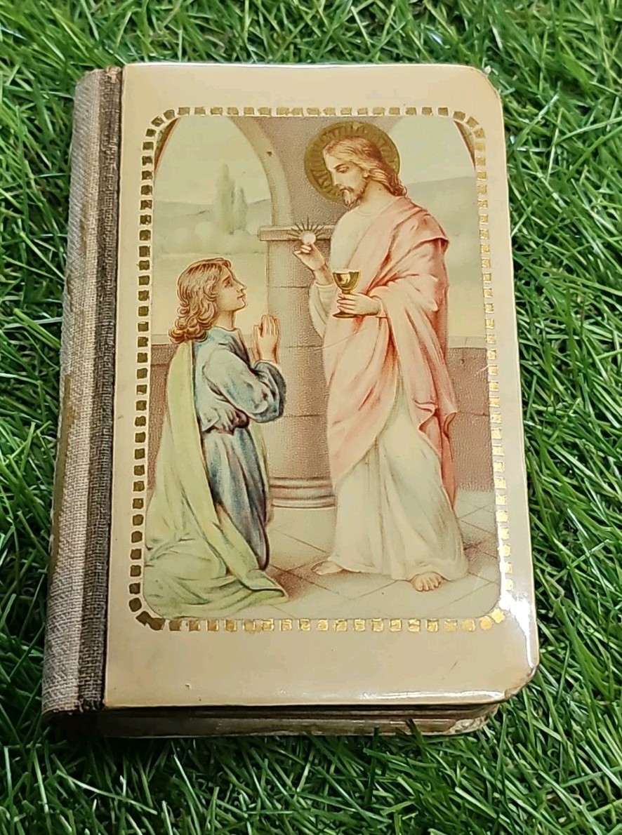 Beautiful Antique 1920s Celluloid First Catholic Child Prayer Book