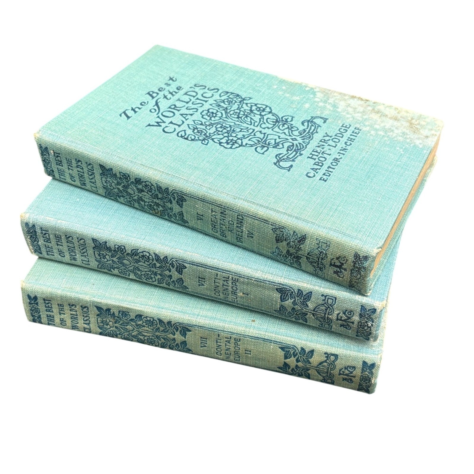 Antique Books Classics Lot of 3 Henry Cabot Lodge 1909 Blue Hardcover SEE