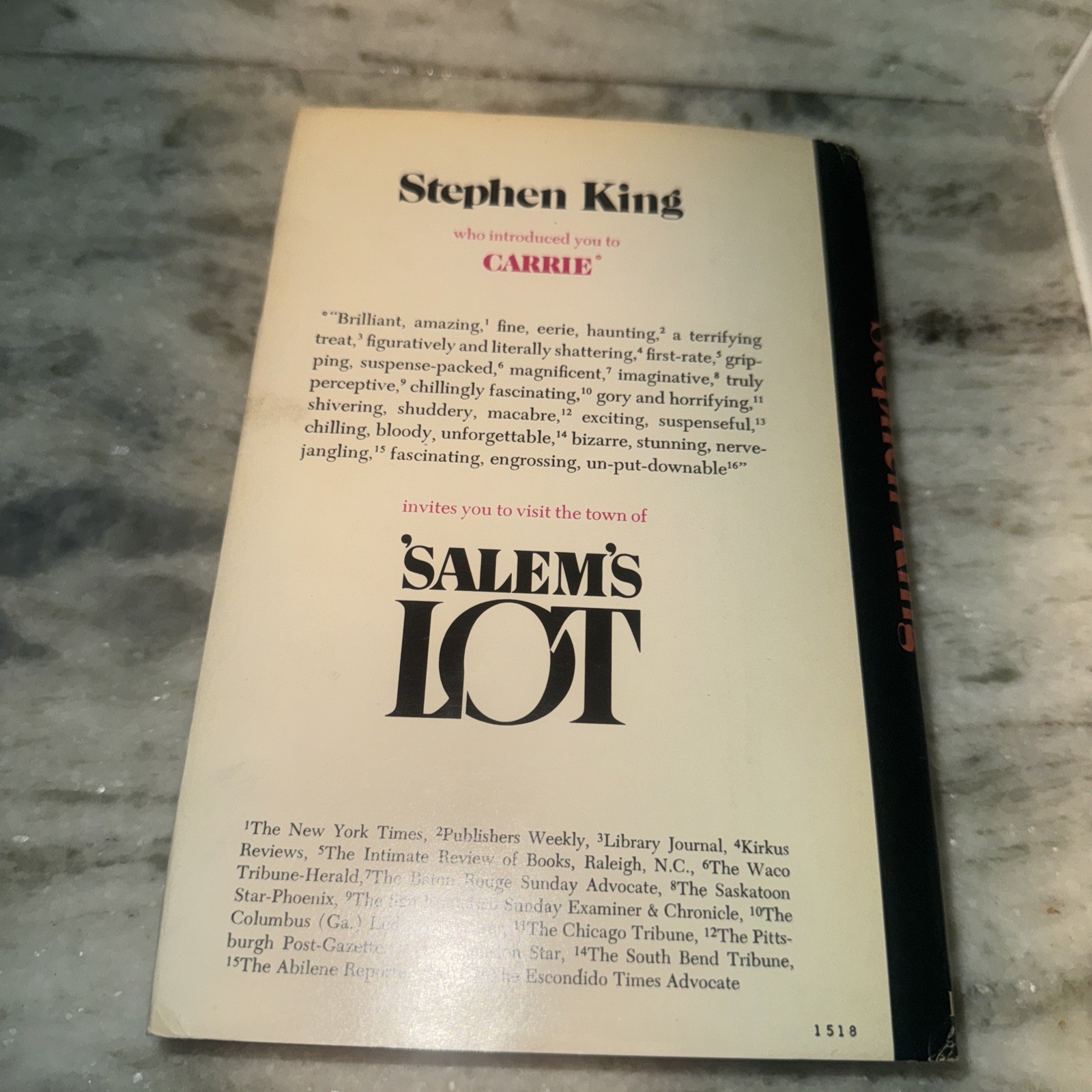 Stephen King Salem’s Lot 1st Edition / Early Printing, 1975 Garden City NY RARE