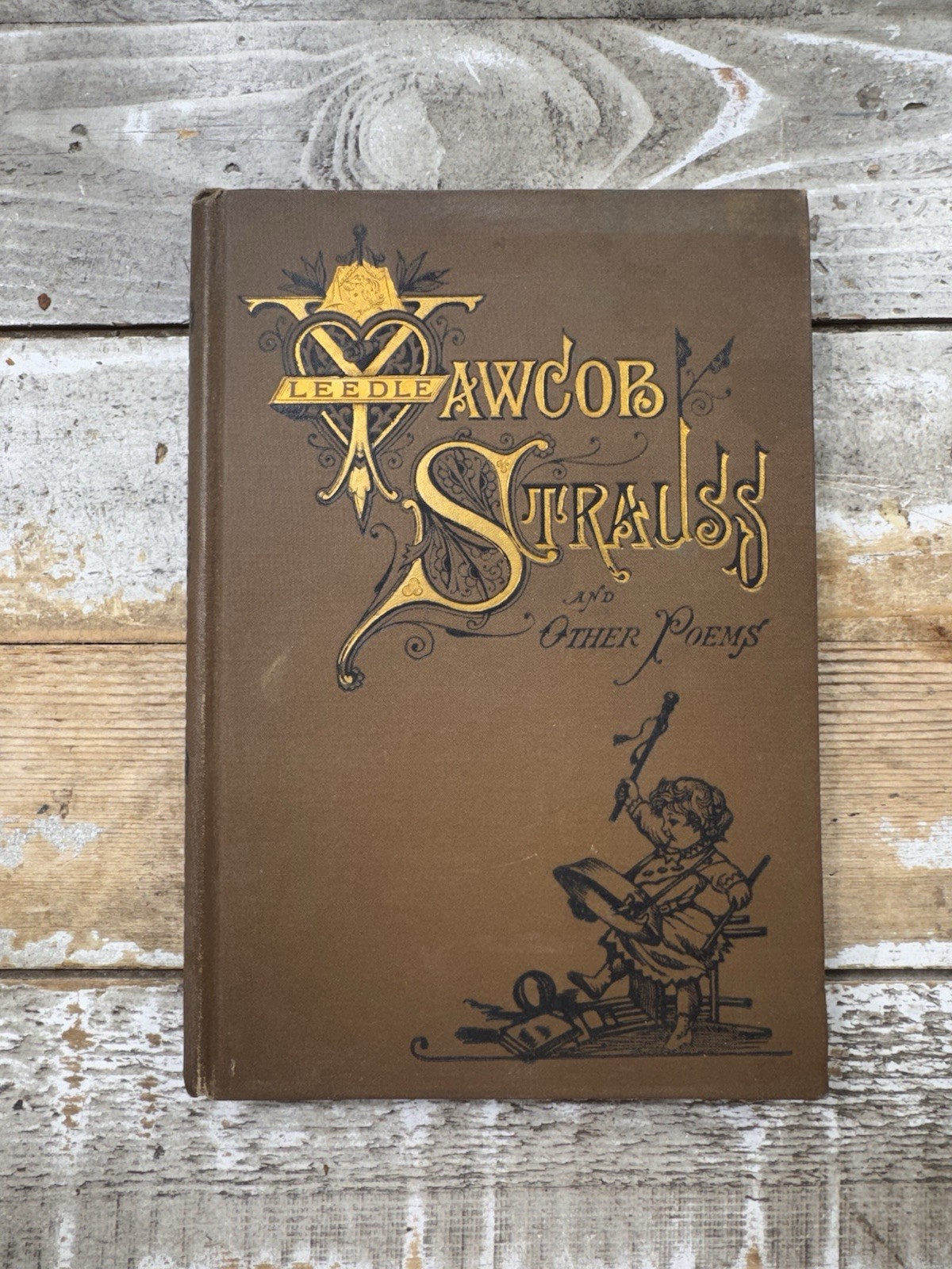 1877 Antique Poetry Book “Leedle Yawcob Strauss” Adams, Illustrated
