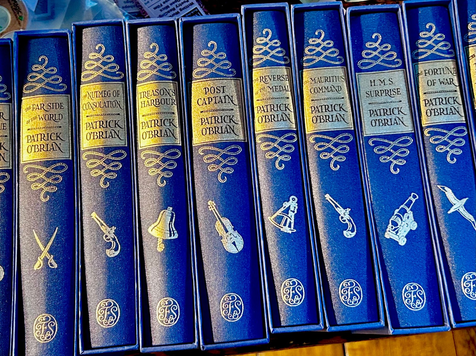 Patrick O’Brian Folio Society Collection—14 Volumes in Slipcases—Fine Condition