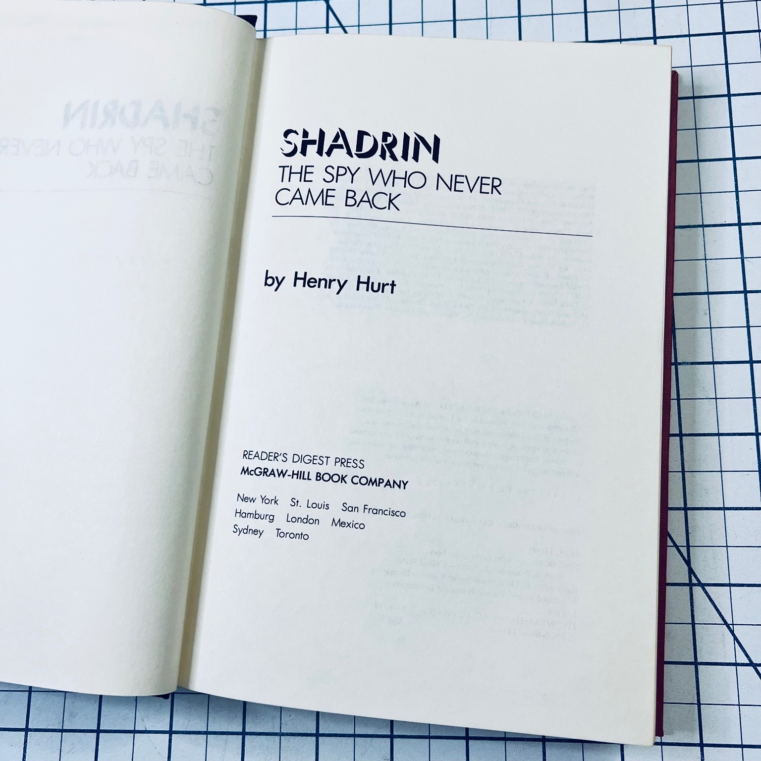 Nicholas Shadrin The Soviet Spy Who Never Came Back Henry Hurt 1981 HB Espionage