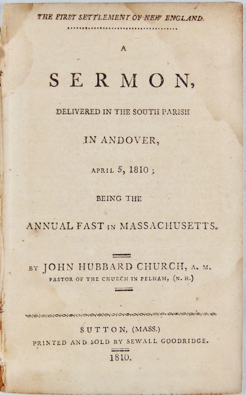 1810 New England Churches have Apostasized, No Longer Puritan