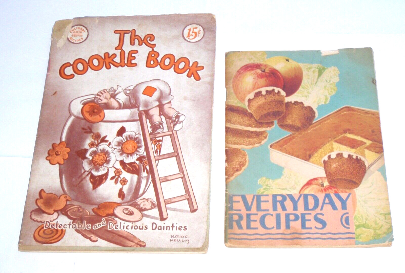 Vintage Lot 2 1930s COOKIE BOOK & EVERYDAY RECIPES Booklets Wesson Oil & Kellum