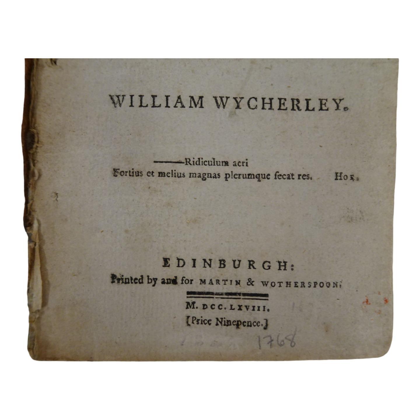 The Plain Dealer A Comedy 1768 William Wycherley N Nepecker