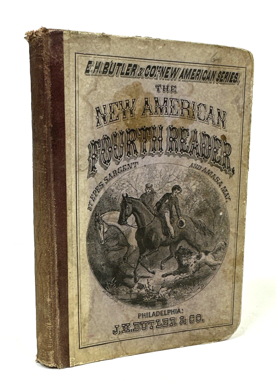 New American First Reader 1871 Hardcover E.H. Butler & Co Antique Book Education