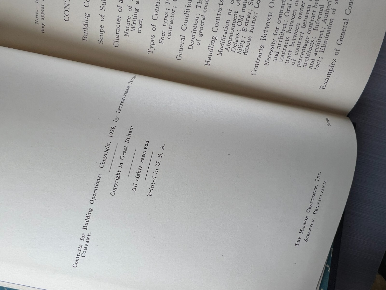 Contracts for Operations International Textbook Company Book #271B Hardback 1939
