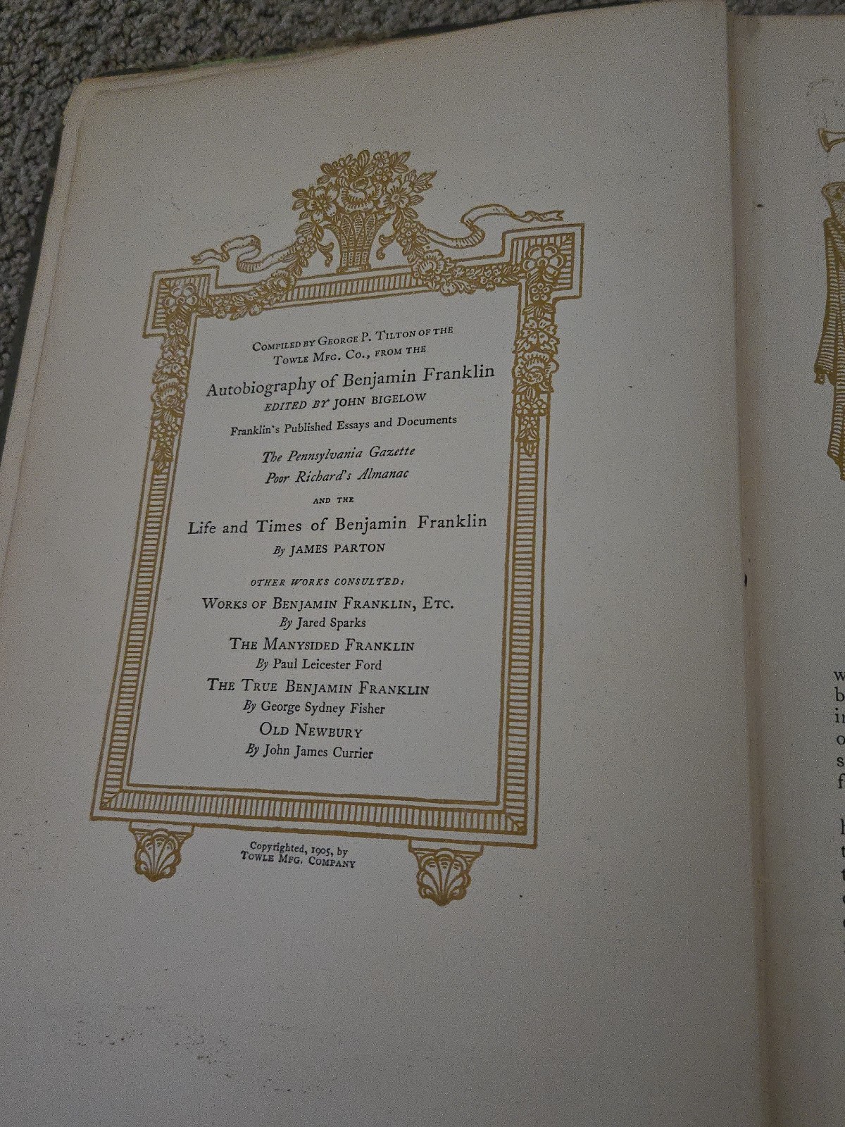 ~1ST EDITION~ 1905 ben Franklin autobiography