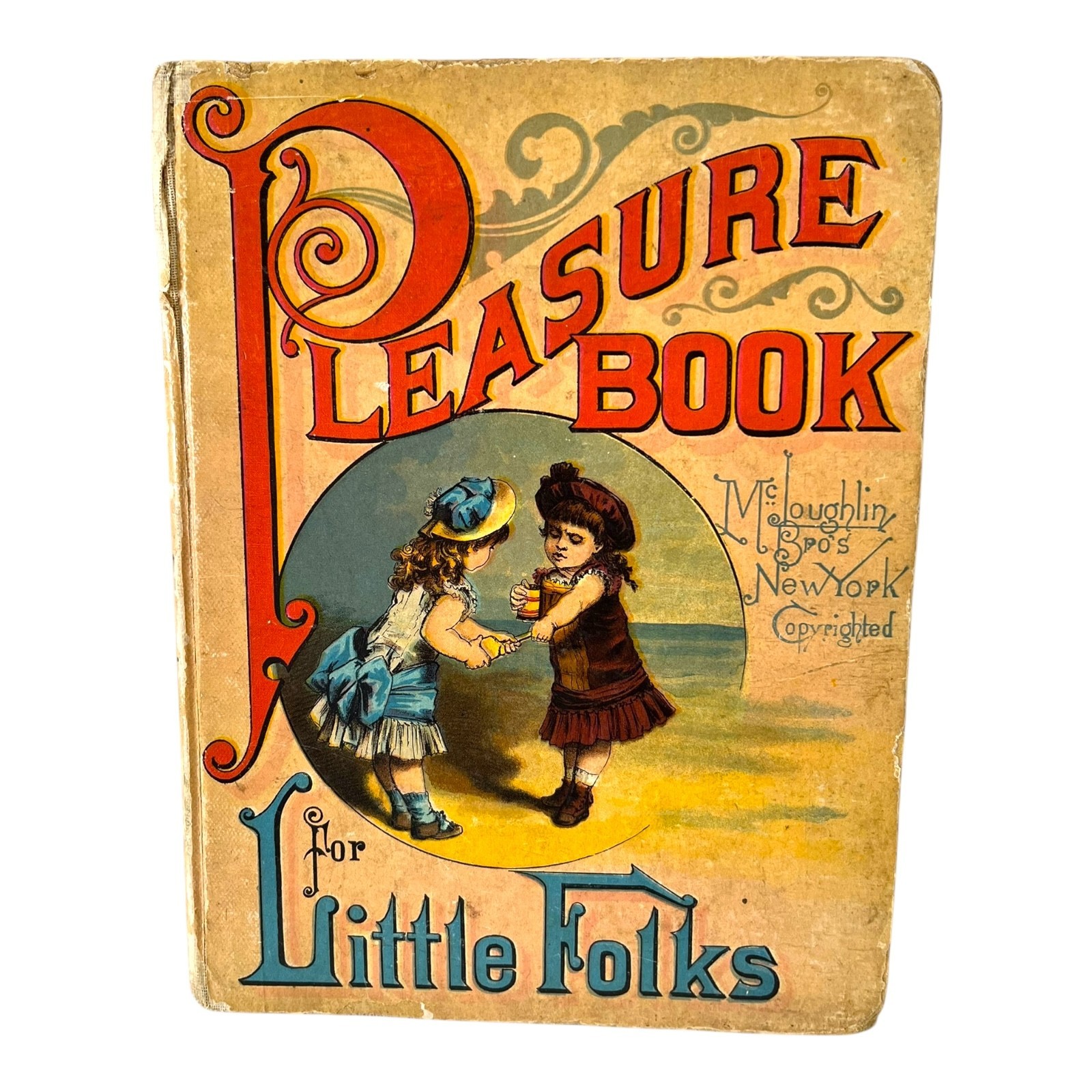 1880s McLoughlin Brothers Pleasure Book for Little Folks Stories & Poems for Kid