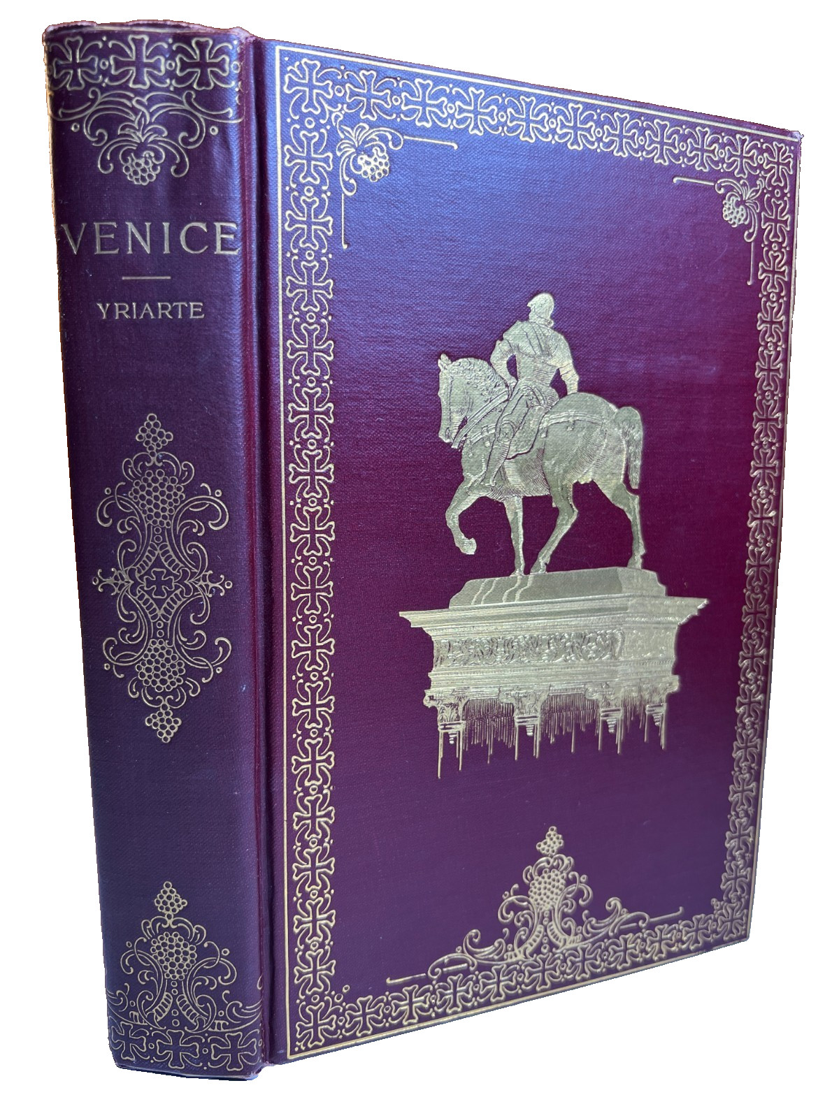Antique Ornate Embossed Gilded Fancy Decorative Victorian Book VENICE Italy Art