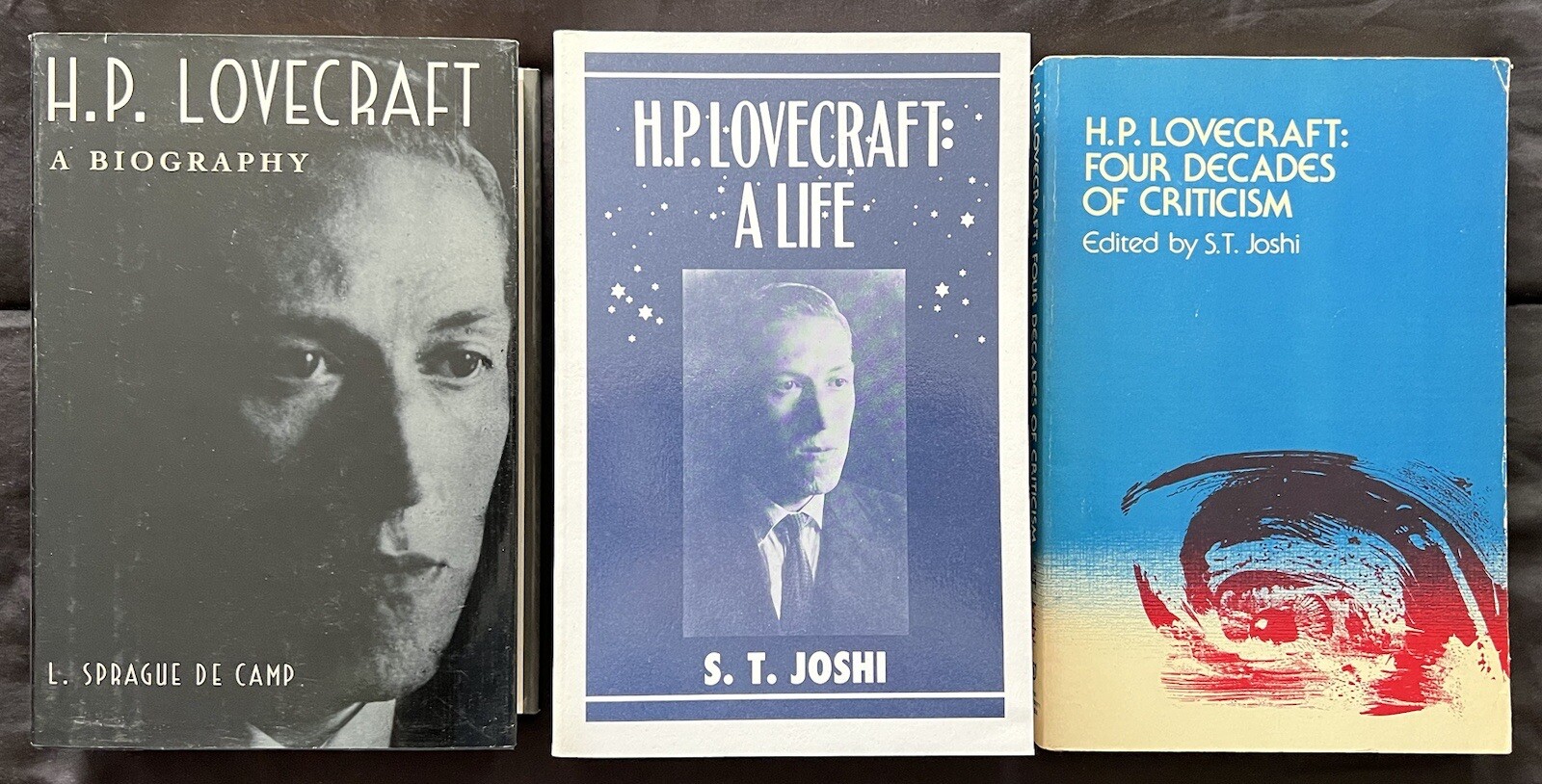 H.P. LOVECRAFT 3 Book Lot Biography A Life Four Decades of Criticism S.T. Joshi