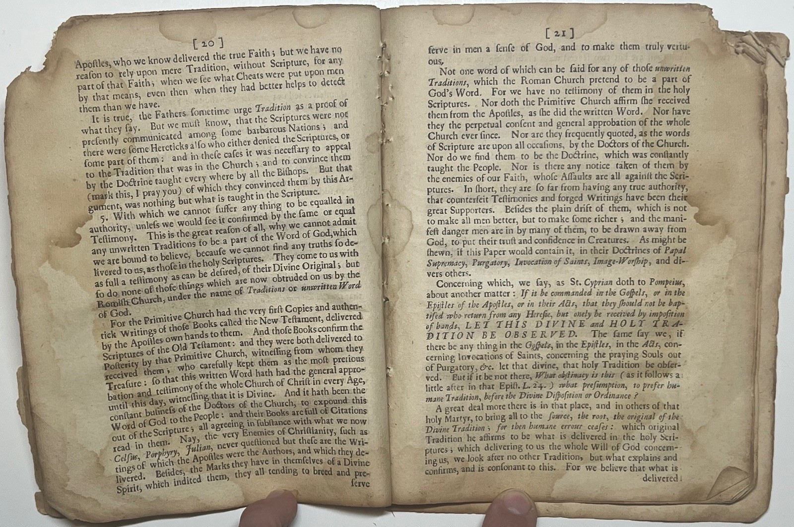 1680 PATRICK DISCOURSE ABOUT TRADITION ANGLICAN ANTI CATHOLIC TRACT RARE QUARTO