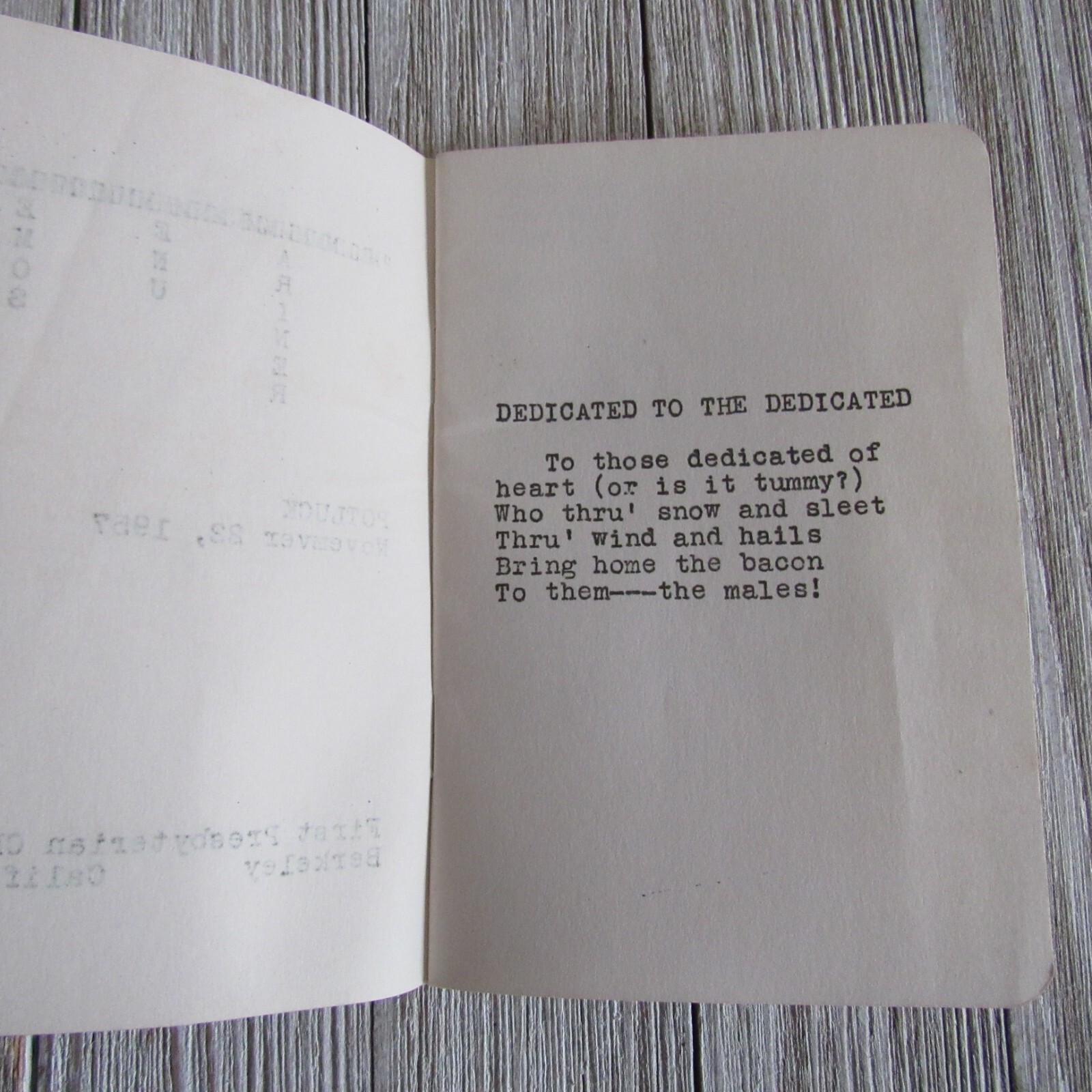 Vtg Cookbook Mariners‘ Mess (It Sure Is) First Presbyterian Church Berkeley CA